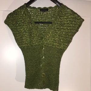 Bebe olive green light knit top